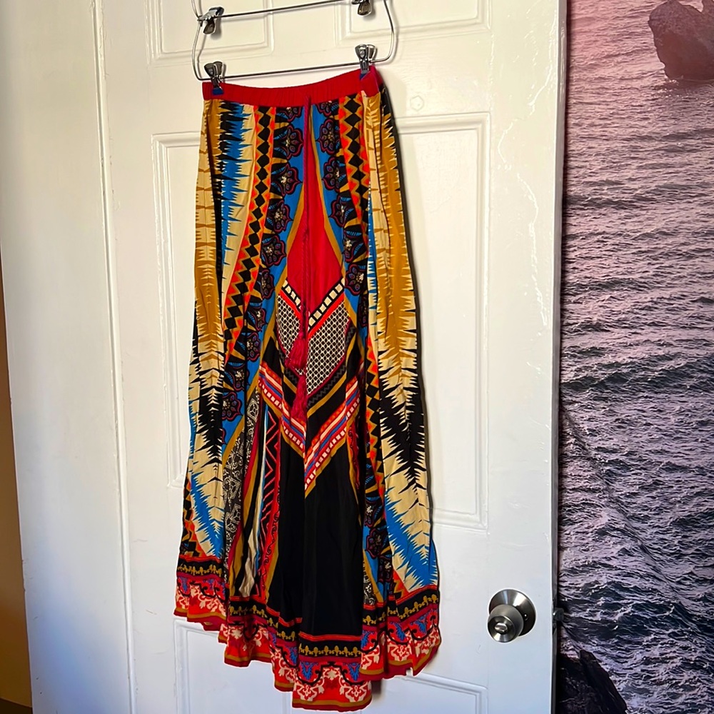 Bohemian patterned maxi skirt
